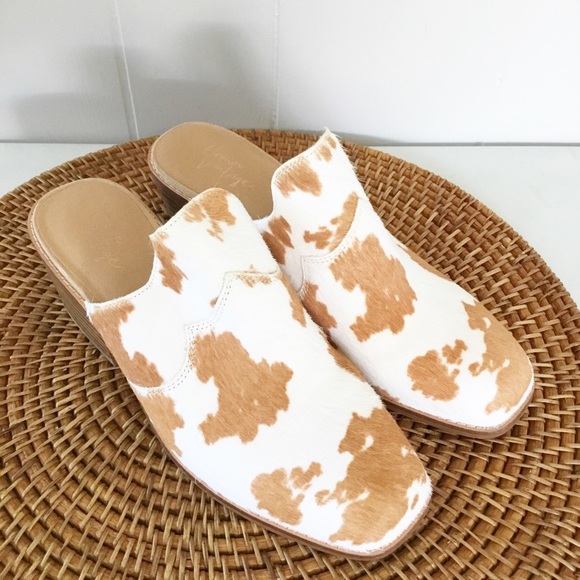 Crown Vintage Galiena Mule Slide Ons Size 7 M Cow Hair - Picture 2 of 4